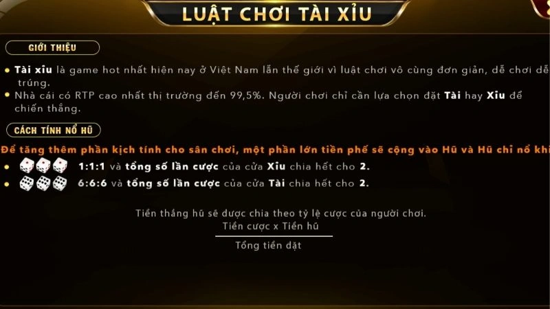 Luật chơi Tài xỉu Vx88 Luật chơi Tài xỉu Vx88